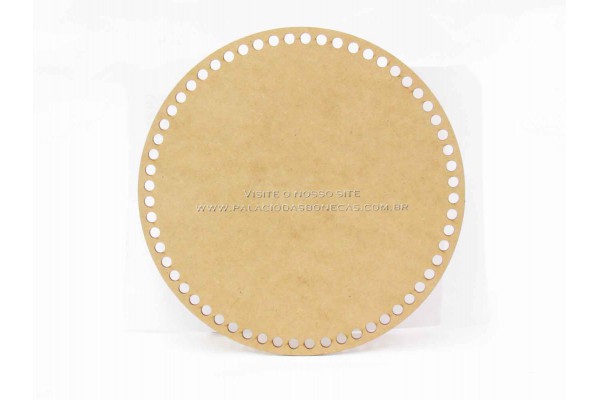 PLACA REDONDA PARA CROCHE COM 60 FUROS 25CM MDF